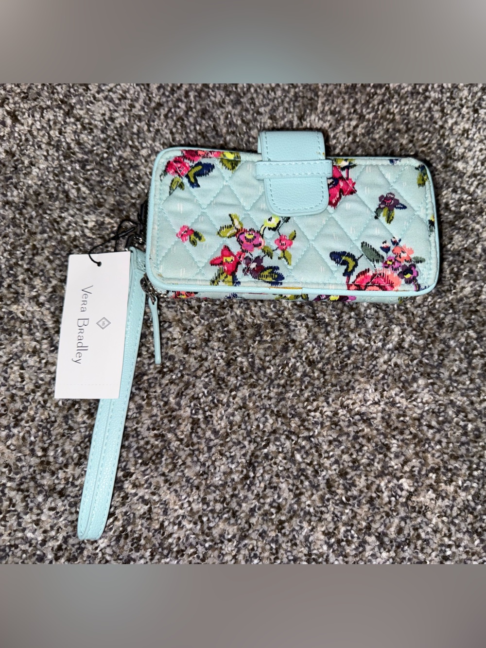 Vera Bradley blue floral wallet wristlet NWT